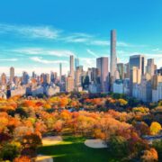 View of Central Park, New York City in the fall